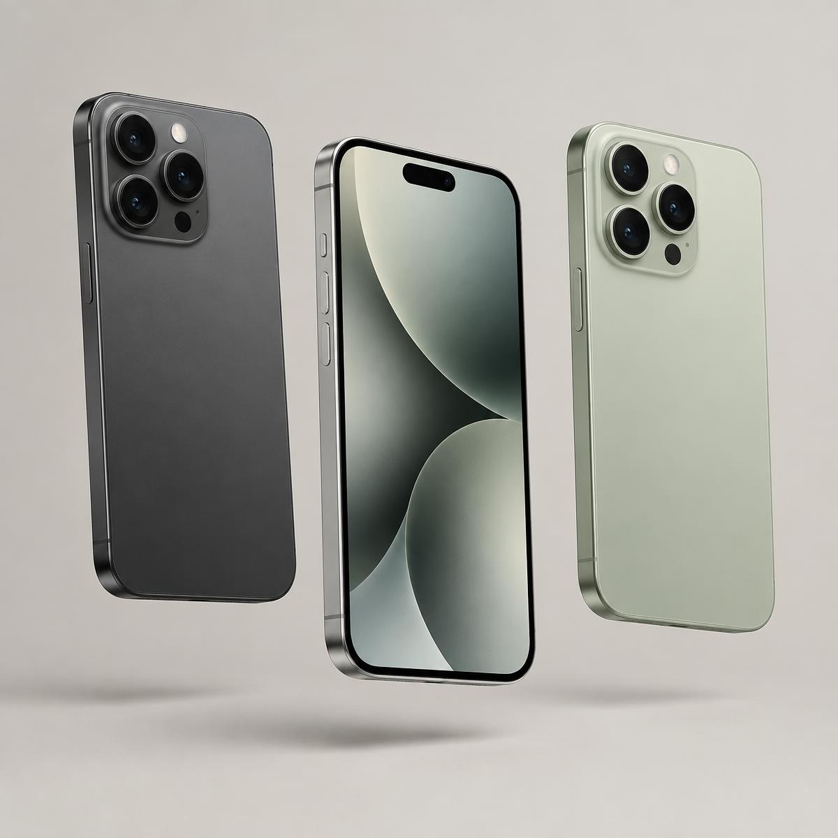 iPhone 15 Pro en trois vues